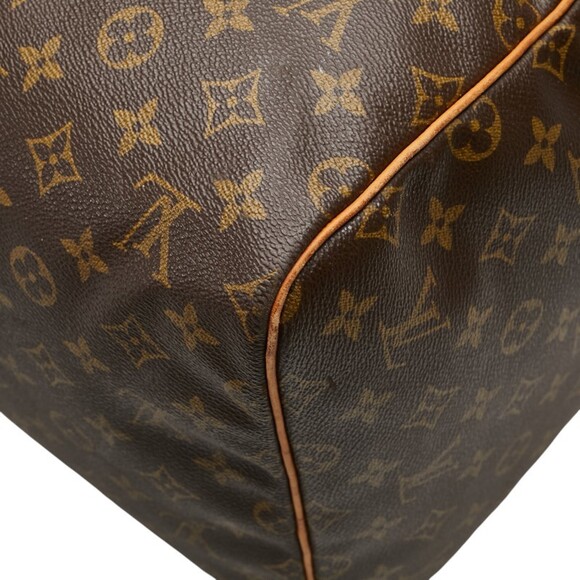 LOUIS VUITTON Brown Monogram Leather Keepall 55 Boston Bag